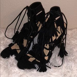 Black JustFab Heels w/ Tassels